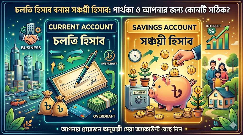 সঞ্চয়ী এবং চলতি হিসাবের পার্থক্য- লেখক ডট মি